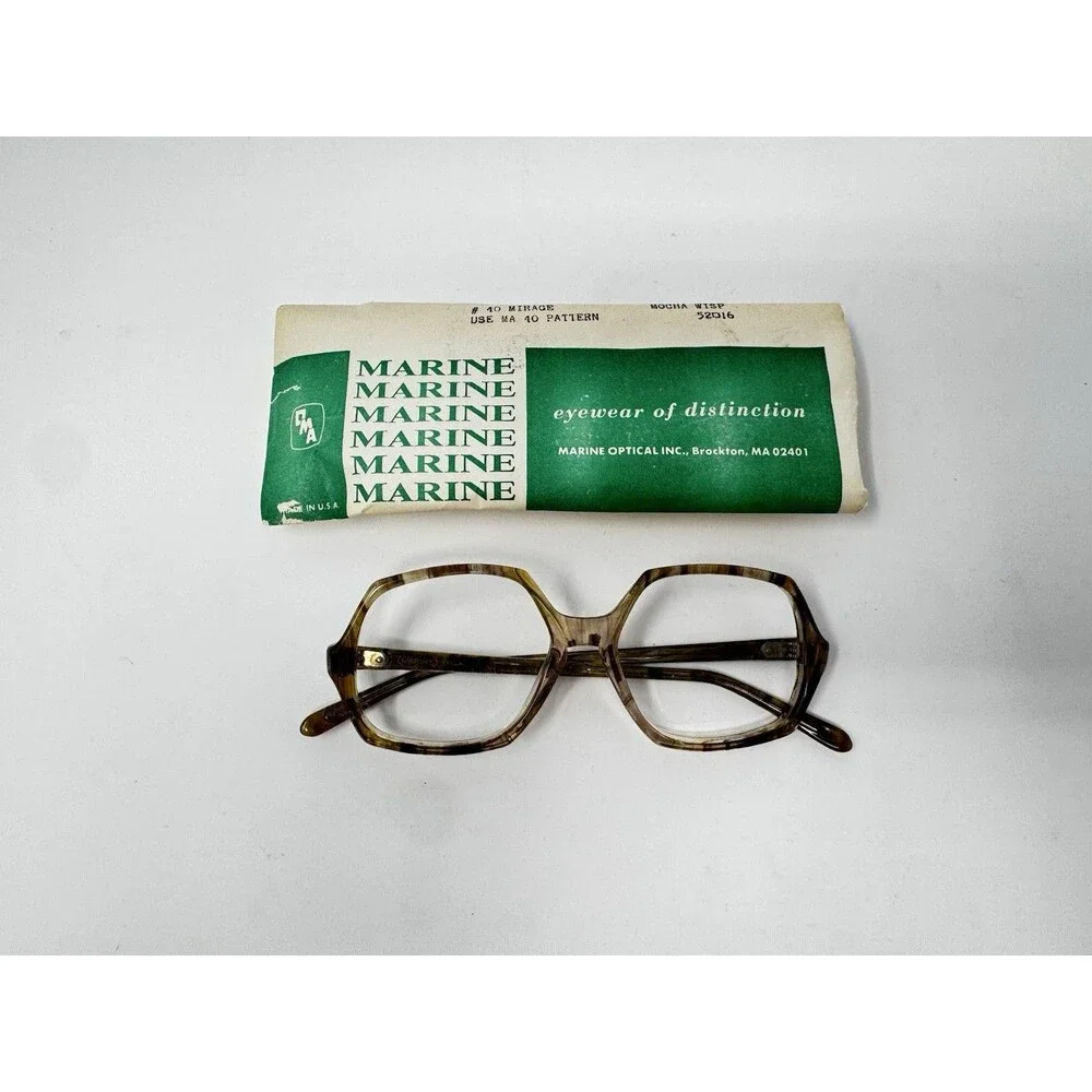 1970s Marine Optical Mirage Mocha Wisp New Old Stock Eyeglass Frames 52-16